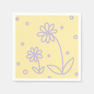 Guardanapo De Papel Disias e pontos 2 - Amarelo e roxo Pastel