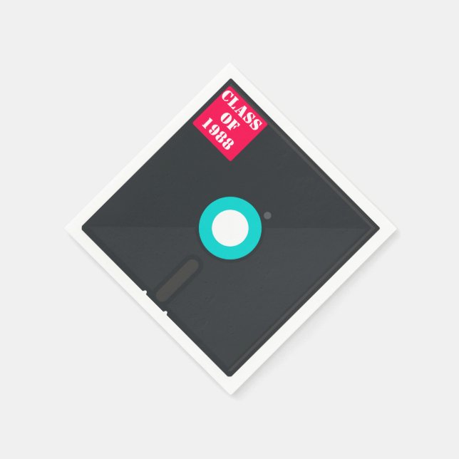 Guardanapo De Papel Disquete de computador retroativo| Nostalgia Azul  (Canto)