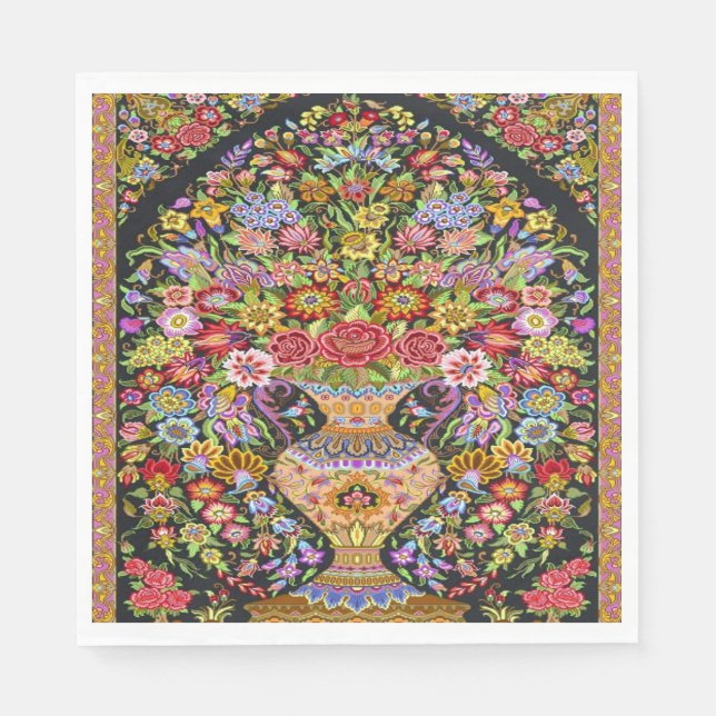 Guardanapo De Papel Dissociação de Arte Floral Persa Turca com 60 anos (Frente)