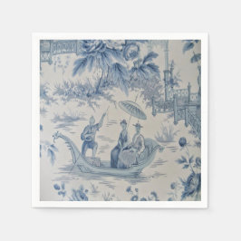 Guardanapo De Papel Dissociação de Chinoiserie Azul e Branco