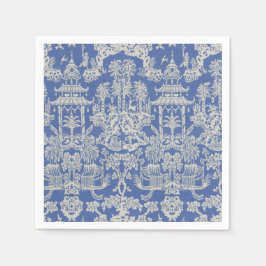 Guardanapo De Papel Dissociação de Chinoiserie Azul e Branco