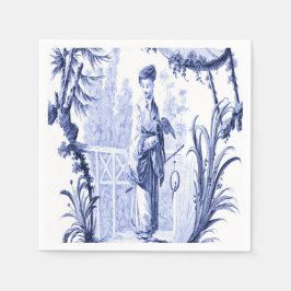 Guardanapo De Papel Dissociação de Chinoiserie Azul e Branco
