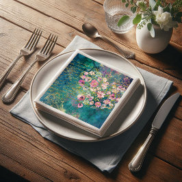 Guardanapo De Papel Dissociação de Escrita Manual Romântica Dourada Fl