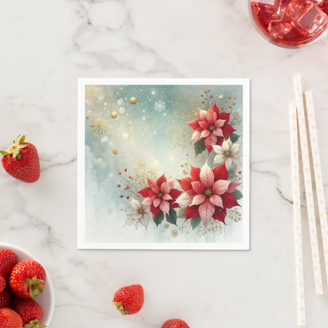 Guardanapo De Papel Dissociação de Fósforo Festivo Whimsettia Snowflak (Insitu)