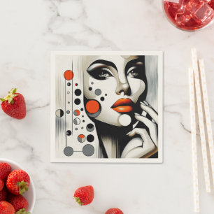 Guardanapo De Papel Diva Pop Retroativa: Elegância Geométrica Abstrato