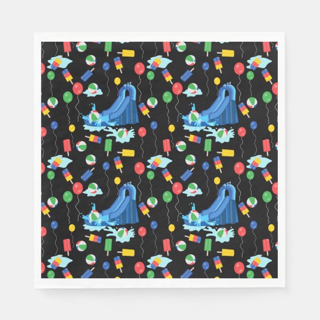 Guardanapo De Papel Diversão De Meninos De Vidro De Verão (Frente)