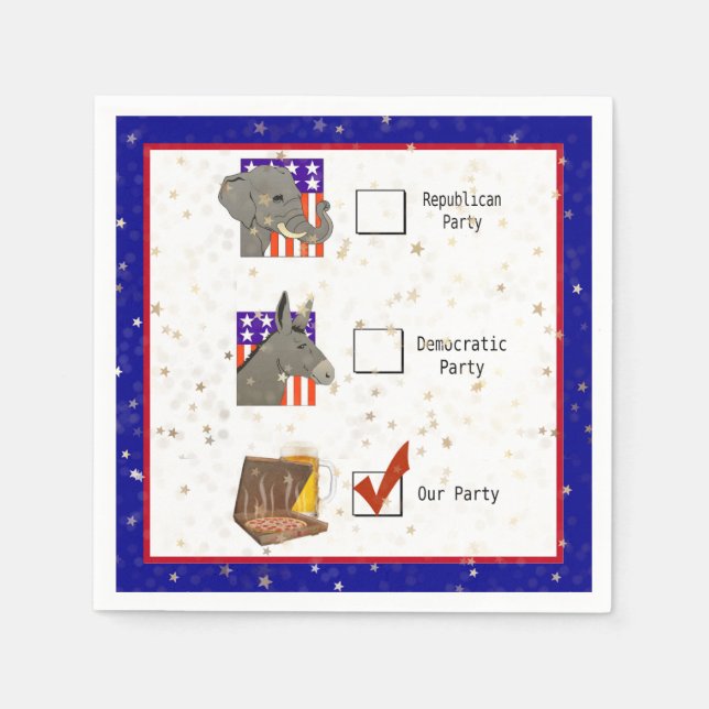 Guardanapo De Papel Diversão do Partido das Eleições (Frente)