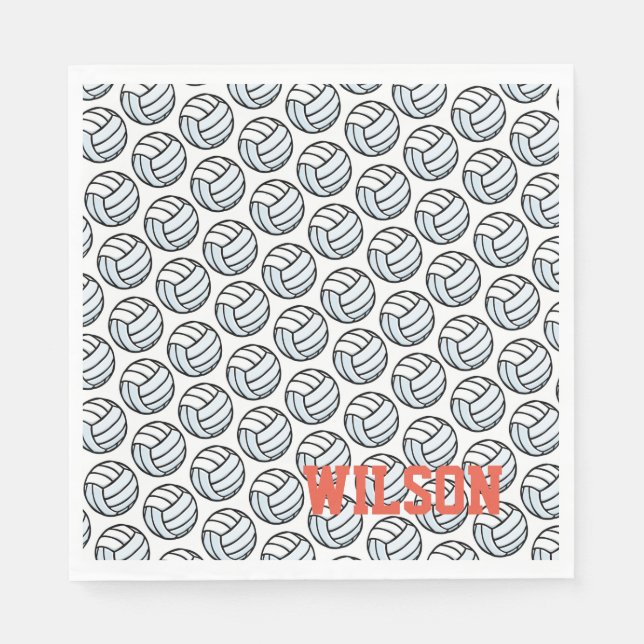 Guardanapo De Papel Diversão em Equipe do Partido do Voleibol (Frente)