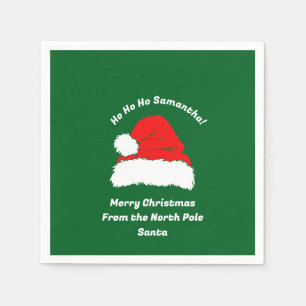 Guardanapo De Papel Diversão Ho ho ho Chapéu do Papai Noel Natal Feliz