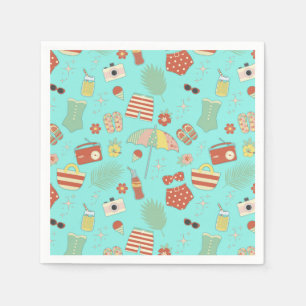 Guardanapo De Papel Diversão Na moda Retro Vintage Summer Swimfatos de