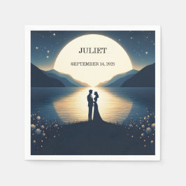 Guardanapo De Papel Diversão na Montanha à Beira do Lago Festa de Noiv