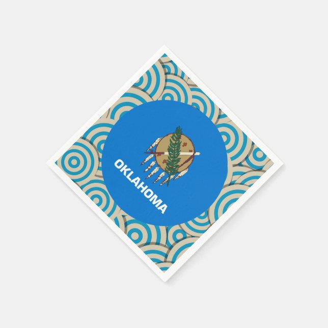 Guardanapo De Papel Diversão Preenchida, Bandeira redonda de Oklahoma (Canto)