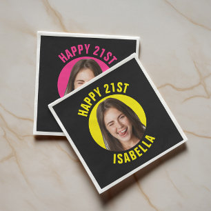 Guardanapo De Papel Diversão Rosto Personalizado Foto Feliz Aniversári