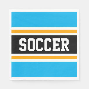 Guardanapo De Papel Diversão SOCCER Céu Azul Tiras Amarelas Pretas