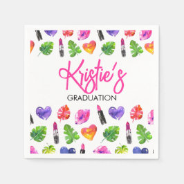 Guardanapo De Papel Diversão Vibrante, Festa de formatura de Lipsticks