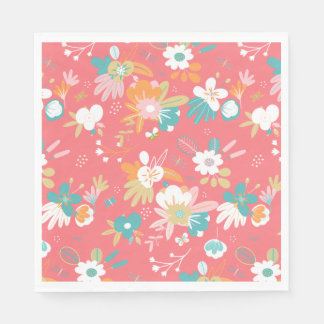 Guardanapo De Papel Divertido Cor floral moderna