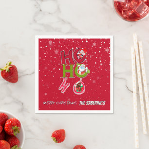 Guardanapo De Papel Divertido HO HO HO Natal Retro Férias