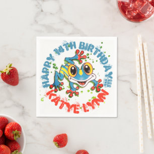 Guardanapo De Papel Divirta-se a pintura colorida de Sapo personalizad