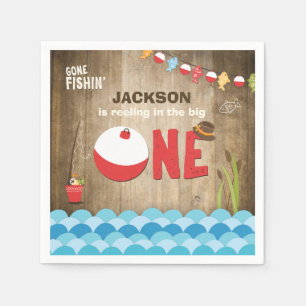 Guardanapo de papel do aniversário da pesca que