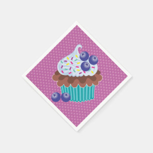 Guardanapo de papel do aniversário do cupcake do