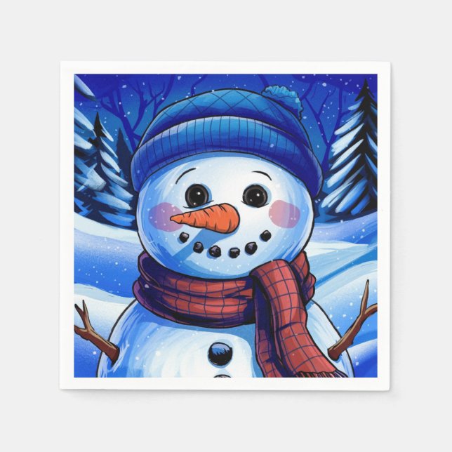 Guardanapo de Papel do Boneco de Neve (Frente)