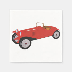 Guardanapo de papel do carro vermelho clássico