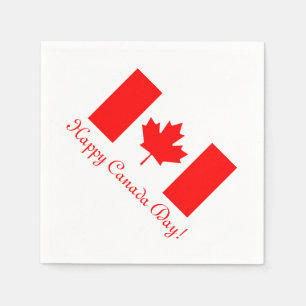 Guardanapo de papel do dia de Canadá com bandeira