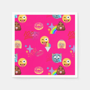 guardanapo de papel do emoji do rosa quente