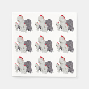 Guardanapo de papel do Natal inglês velho do
