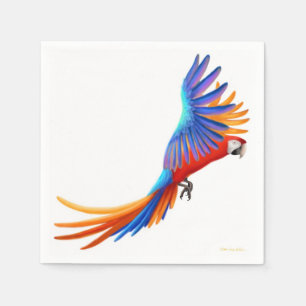 Guardanapo de papel do papagaio colorido do Macaw