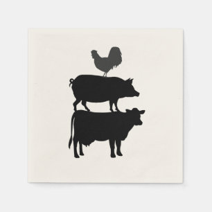 Guardanapo de papel do partido do Barnyard da vaca