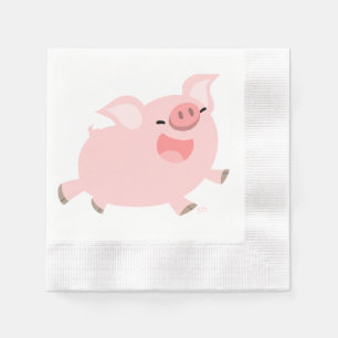 Guardanapo de papel do porco alegre bonito dos