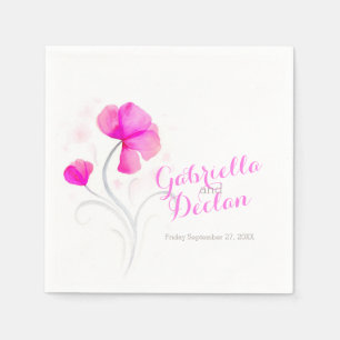 Guardanapo de papel do rosa da arte do wildflower