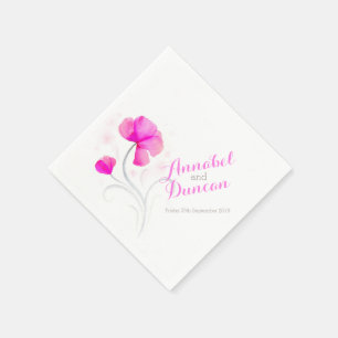 Guardanapo de papel do rosa da arte do wildflower