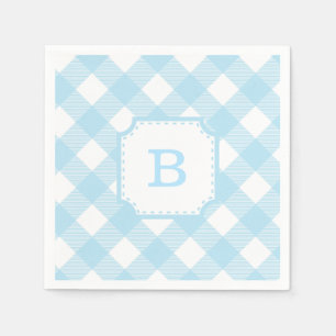 Guardanapo de papel do teste padrão Checkered azu