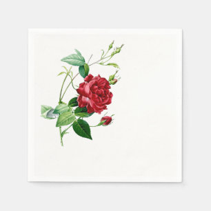 Guardanapo de papel do único rosa vermelho de