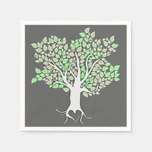 Guardanapo De Papel do verde cinzento da hortelã da árvore de amor