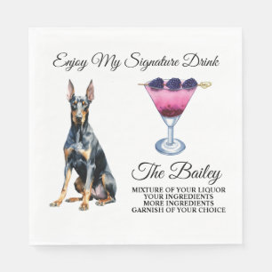 Guardanapo De Papel Doberman Pincher Weding Signature Drink