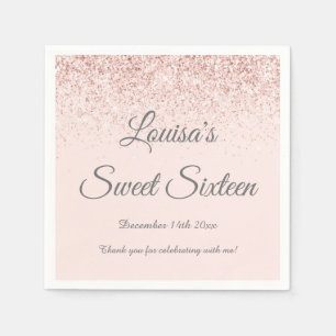 Guardanapo De Papel Doce 16 Napkin Blush Pink e Decor do Partido Doura