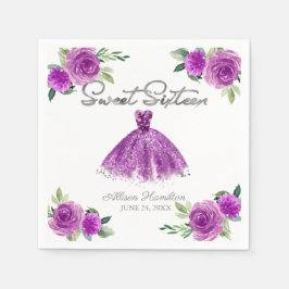 Guardanapo De Papel Doce 16 Nápoles Palhaço Púrpura Floral