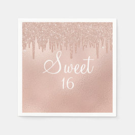 Guardanapo De Papel Doce 16 Rosa Dourado Grelha Girly