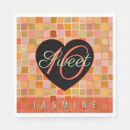 Guardanapo De Papel Doce adolescente de 16 coração negro