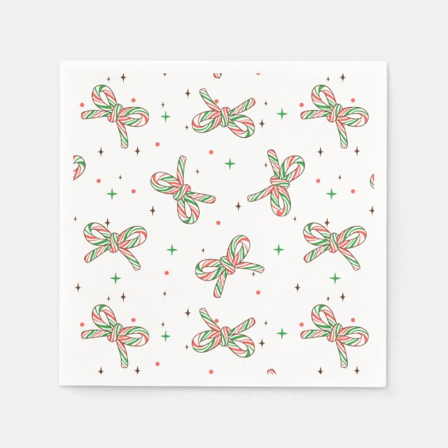 Guardanapo De Papel Doce Arco de Natal de Bala Vermelha e Verde  (Frente)