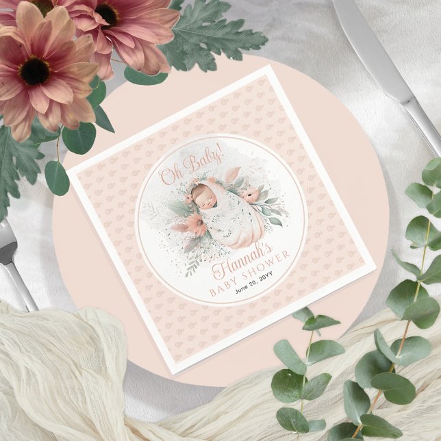 Guardanapo De Papel Doce Balançou Chá de fraldas De Bebê Floral (Criador carregado)