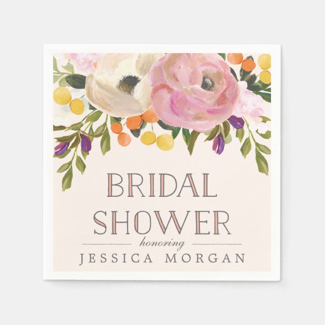 Guardanapo De Papel Doce Blooms Chá de panela Napkins (Frente)