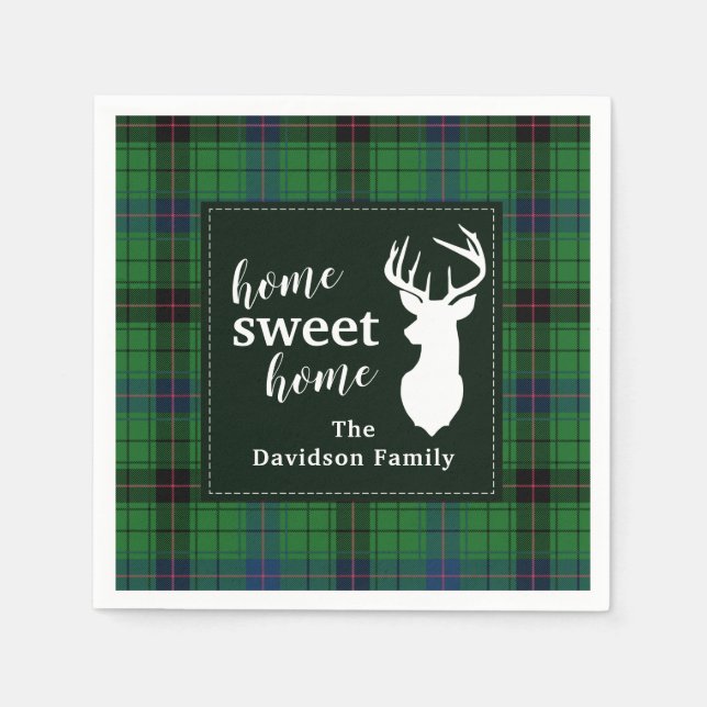 Guardanapo De Papel Doce Casa Tartan Davidson Xadrez Personalizada (Frente)