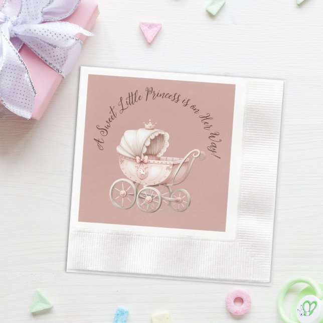 Guardanapo De Papel Doce Chá de fraldas da Princesa Pequena (Sweet Little Princess Baby Shower Napkin)