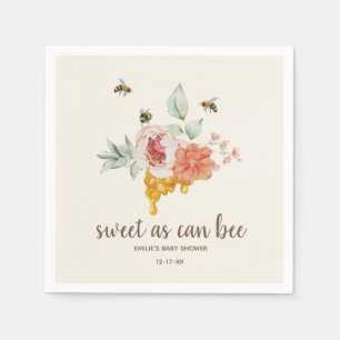 Guardanapo De Papel Doce Como A Abelha Floral Chá de fraldas De Honeyc