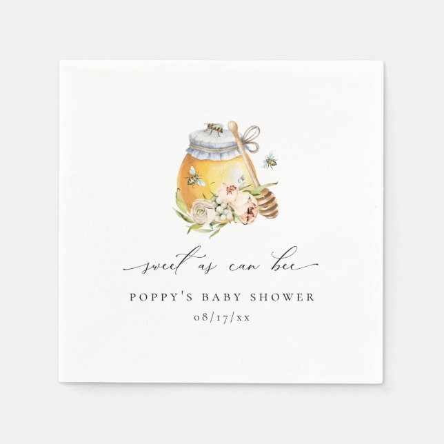 Guardanapo De Papel Doce Como Chá de fraldas De Abelhas (Frente)