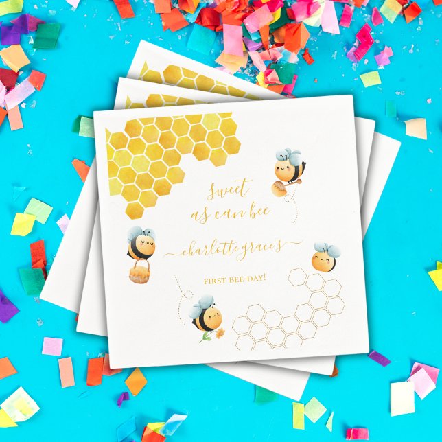 Guardanapo De Papel Doce Como Pode Ser O Primeiro Aniversário Do Bee (Criador carregado)